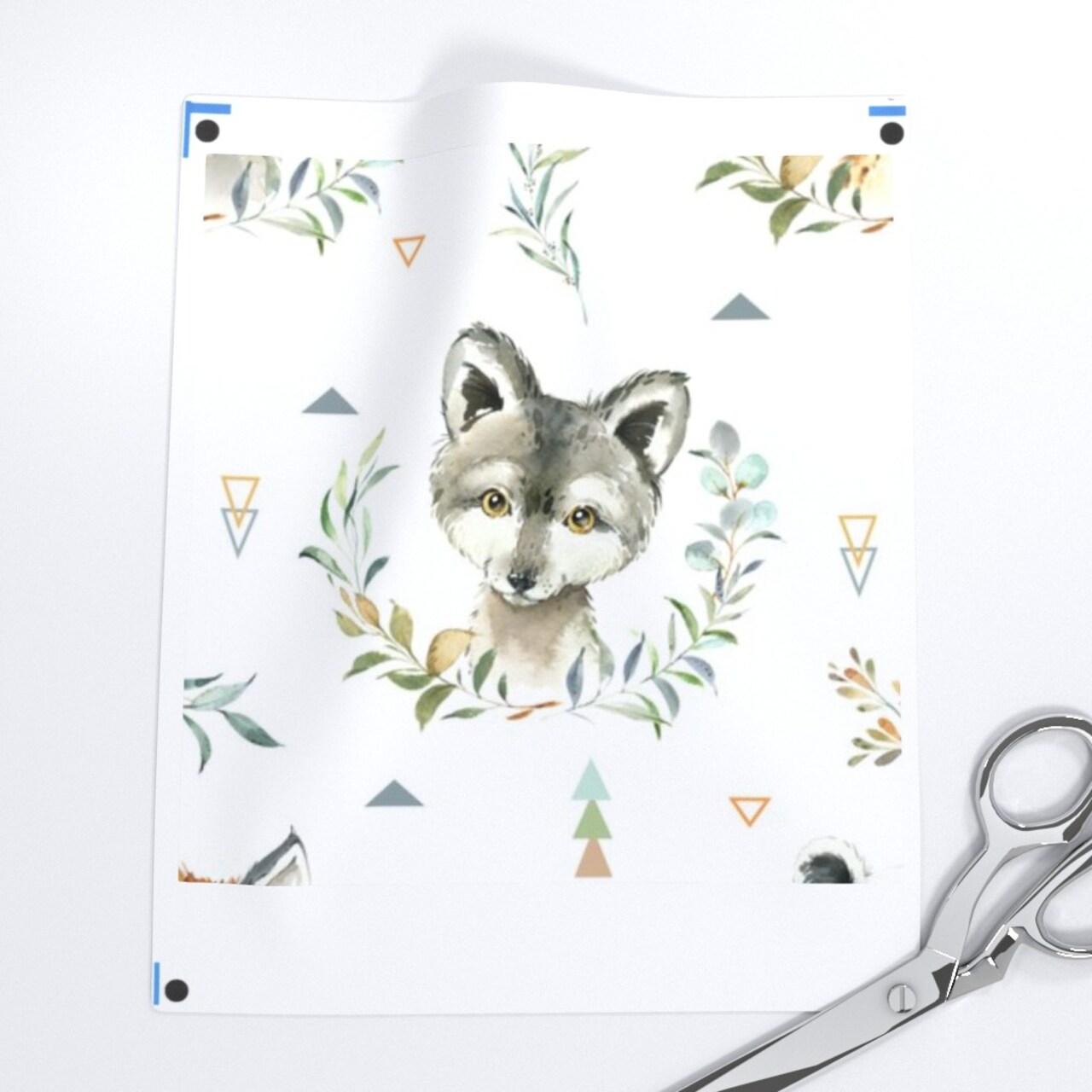 Woodland Animal Faces Bear Fox Raccoon Deer Custom Printed Fabric by Spoonflower Various Fabrics by the Yard or Fat Quarter